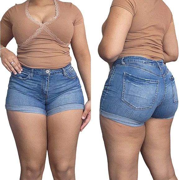 ❤️Refuge Dark Wash Denim Blue Jean Shorts☆ - Picture 1 of 1